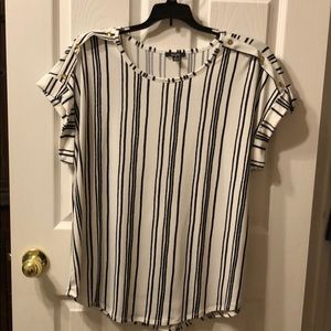 A.U.W black and white short sleeve top.